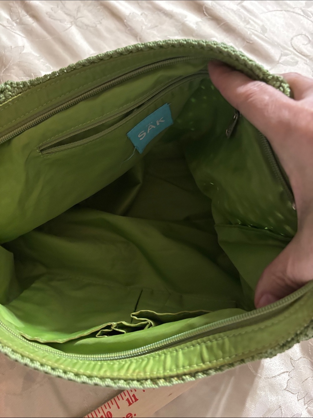 The Sak Olive Green Crochet Shoulder Bag - Picture 5 of 6
